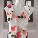 VICI Floral Print Tiered Chiffon Maxi Dress, Cream Peach, Size XS New w/Tag Photo 3