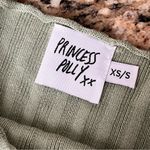 Princess Polly Green Ribbed Off-Shoulder Crop Top XS/S Boho Coastal Preppy Photo 8