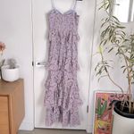 Majorelle Zelda Fitz Tiered Lace Dress Gown in Soft Purple Medium $398 Photo 4