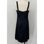 Vintage 90s Silk Mini Dress Beaded Embroidered Floral V Neck Sleeveless Black S Photo 7