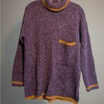 NAADAM Purple and Gold Cashmere Cowl Neck Sweater Photo 3