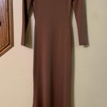 Women’s Basic Scoop neck Maxi Dress Brown Photo 1