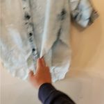 Kroix Long Sleeve Shirt Graphic Blue Jean Look Button Up paint Splatter women xl Photo 1