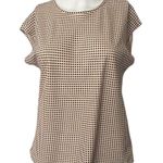 EXPRESS Nwt extra small cream Satin brown Polka Dot Crew Neck Gramercy Tee Photo 8