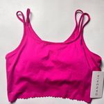 Danskin Scallop Hem Womens Thin Double Strap Crop Tank Luminous Pink Sz L Photo 0
