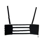 Malibu Lace Ruffle Flounce Flowy Braided Flowy Black Bikini Top M Boho Tribal Size M Photo 5