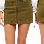Free People  We the Free Virgo Zip‎ Front Mini Skirt Green Size 26 Photo 0