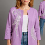 Bob Mackie  the Wearable Art sequin decor purple blazer jacket, size‎ XL Photo 0