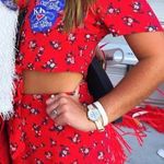 American Eagle Outfitters Floral Red Two Piece Photo 0