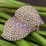 AKKAD Pavé Purple Lilac Rhinestones Cocktail Ring Size 6 Photo 0