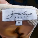 Sabo Skirt Ivory Gathered Long Sleeve Tie Waist Cotton Blend Mini Dress Sz M Photo 3