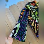 Just Be Just B Rainbow Tiger Stripe Jacket Womens Medium Flared 3/4 Sleeve Full Zip Photo 2