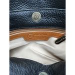 Valentina Pebbled Leather Shoulder Bag Black Gold Hardware Zip Top Italy Photo 4