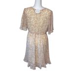 In Bloom  Women's Floral Baby‎ Doll Dress Ruffle Swing Mini Cream Pink Medium NWT Photo 1