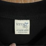 Terra & Sky  Black Long Sleeve Graphic Print  Santa “He Sees You” Women’s 1X NWT Photo 2