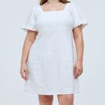 Madewell  Linen Square Neck Short Sleeve Mini 14W Little White Dress Bride Smock Photo 0