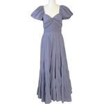 Free People Dainty Ethereal Sundrenched Short Sleeve Maxi Size Large Periwinkle Photo 6