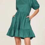 Peter Som  Collective Green Puff Sleeve Ruffled Open Back Dress 2 Photo 10