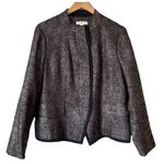 Coldwater Creek  Shaped Metallic Jacquard Jacket Career Blazer Plus Sz 14 Petite Photo 2