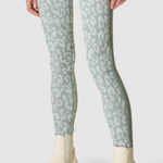 Sweaty Betty NWT Leopard Jacquard Base Layer Leggings Blue Leaopard Paint Small Photo 0