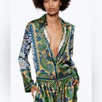ZARA | Women's Paisley Scarf Blouse, size M Photo 1