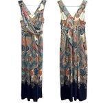 Anthropologie MAEVE  Vizcaya Paisley Floral Draped Bodice Flowy Maxi Dress 10 Photo 2