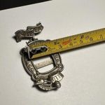 Frame Signed Danecraft I Love My Cat Photo  Kitty Bowl Brooch Pin Pewter Tone Photo 2