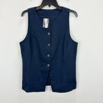 Madewell Crewneck Cutaway Vest Drapey Twill Suit Midnight Navy Classic US 12 NWT Photo 6