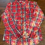 Red Bleached Plaid Small Kansas Jayhawks Photo 0