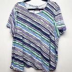 Roaman's Womens Top 2X 100% Cotton Breathable Casual Everyday Wear Comfort Blue Photo 0