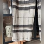 ANINE BING Karina Checked Wool Straight wide leg Pants khaki plaid trousers Photo 8