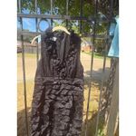 Noon Times Black Sleeveless Ruffle Neck Tiered Skirt Sheath Dress Size 14 Photo 1