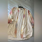 Solid Knit & Chiffon Mixed Cardigan Oatmeal color boho lightweight cardigan Photo 5