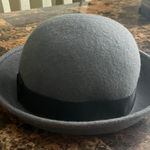 Vintage Casual British Style Round Top Curled Wool Hat Gray Photo 3