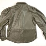 H&M Faux Leather Olive Green Shacket Photo 3