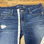 American Eagle 2011  Slim Boot Womens Size 10 Stretch Distressed Blue Denim Jeans Photo 2