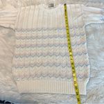 Vintage Billie Jo Open Knit Pastel Sweater Fits like a medium Blue Pink Chevron Photo 7