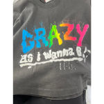 Vintage Signal Black Cropped Multicolor Crazy As I Wanna B Cropped T Photo 3