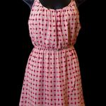 Francesca's  Pink Beige Patterned Summer Sleeveless Faux Wrap Fit Flare Mini Dress Photo 1