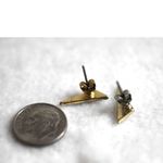 Source Unknown Vintage Mini Triangle Gold Tone Post Stud Gently Used Post Stud Earrings Photo 2
