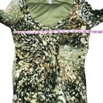 Boston Proper  Sheath Dress Womens Size 10 Green Animal Print V Neck Pullover‎ Photo 3