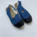 J.Crew  Made-in-Spain cap‎ toe slingback espadrilles in denim size 8 READ FLAWED Photo 1