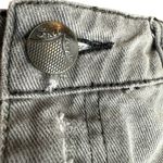 Free People Size 27 Embroidered Trim Denim Shorts Washed Black Distressed Grunge Photo 5