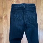 MOTHER HIGH WAISTED LOOKER ANKLE FRAY IN NIGHT HAWK FADED ACID WASHED LOOK Black Size 24 Photo 13
