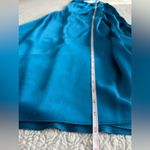 ASOS  Design Blue Teal Satin Halter Neck Maxi Dress Gown Slit Ruching Size 4 Photo 12