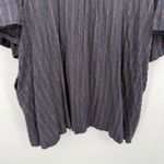 By Together Blue Striped Puff Sleeve Babydoll Mini Dress Size Large Boho Rayon Photo 2