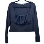 ASOS DESIGN Womans Blouse Size 16 Milkmaid Y2k Baby‎ Doll Whimsigoth Square Neck Black Photo 1