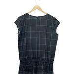 ALBION FIT Albion Black Windowpane Check Jumpsuit Size XL Cap Sleeve Travel Stretch Plaid Photo 7