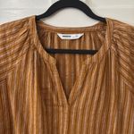 Sonoma XXL Lagenlook Lagom Boho Casual‎ Orange Stripe Flutter Sleeve Blouse  Top Photo 2