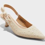 A New Day  Milan Pearl Cream Slingback Heels Cushioned Insole Size 6 NEW Photo 0